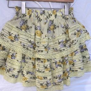 Aerie, Yellow, XS Floral Skirt